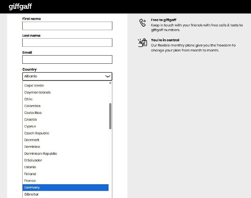 giffgaff可邮寄发货国家和地区已移除：中国、香港、卡塔尔、土耳其、美国具体原因：本人猜测，与giffgaff未激活免流量漏洞及其刷流量导致giffgaff漫游营收亏损有重大关系